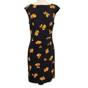 Catherine Malandrino Floral Ruched Jersey Dress